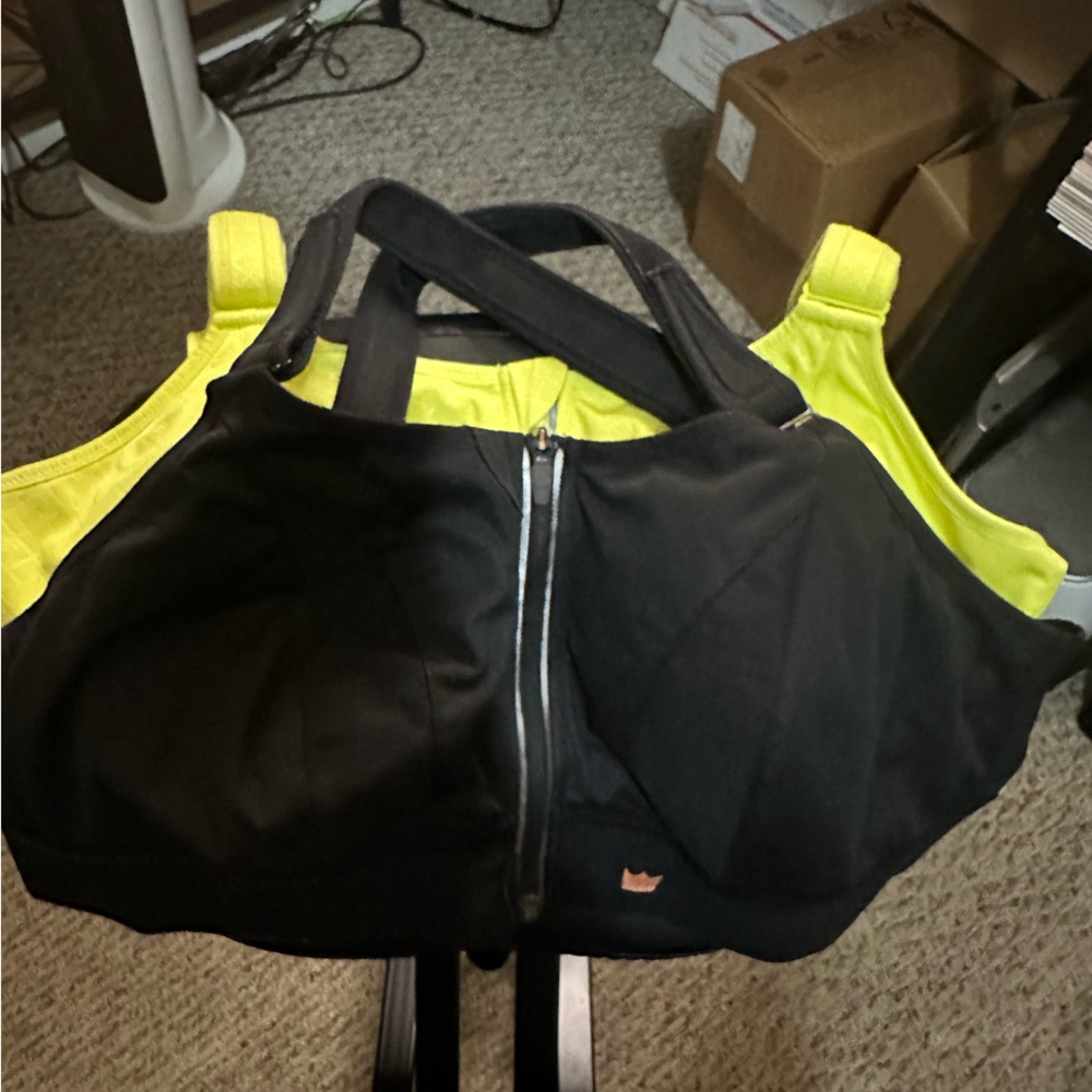 SHEFIT Black and Yellow Sports Bra